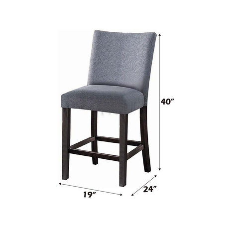 Yelena - Counter Height Chair (Set of 2) - Fabric & Weathered Espresso