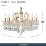 Michael Amini Lighting - Portola 14-Light Traditional Crystal Chandelier - Gold