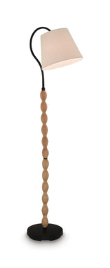Corinwell - Wood Floor Lamp - Brown / Black