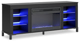 Cayberry - TV Stand With Fireplace - Black
