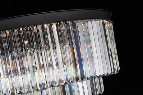Michael Amini Lighting - Allure 28-Light Round Crystal Chandelier - Matte Black / Pearl Silver