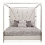 Penthouse - Eastern King Canopy Bed - Frosted Linen / Ash Gray