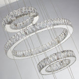 Michael Amini Lighting - Asteroids 3-Ring Modern LED Crystal Chandelier - Chrome