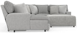 Abraxas - 6 Piece Power Reclining Sectional With Lay-Back Chaise, 2 Reclining Seats, And Included Cocktail Ottoman (LSF Chaise) - Moonstruck