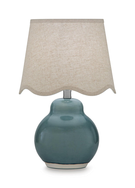 Byronburg - Ceramic Table Lamp - Blue / Beige