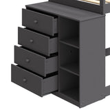 Gaston - Twin Over Twin Bunk Bed With 4 Drawers & 3 Compartments - Gray