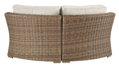 Beachcroft - Curved Corner Chair w/Cushion - Beige