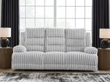 Rhines Falls - Reclining Power Sofa With Drop Down Table - Alloy