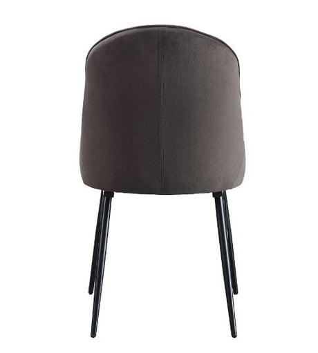 Abraham - Side Chair (Set of 2) - Dark Gray Fabric & Black