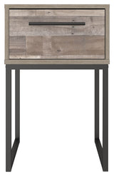 Neilsville - One Drawer Night Stand - Vinyl-Wrapped - Whitewash