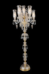 Michael Amini Lighting - Garnier 7-Light Traditional Crystal Floor Lamp - Gold