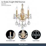 Michael Amini Lighting - La Scala Traditional Crystal Wall Sconce - Gold