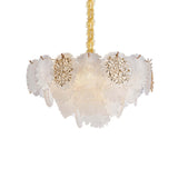 Michael Amini Lighting - Almara 9-Light Frosted Glass Chandelier - Frost / Gold