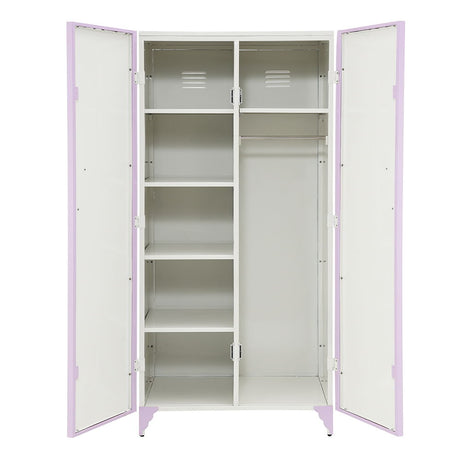 Priya II - Wardrobe - White & Light Synthetic Leather Rple