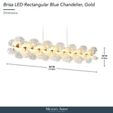 Michael Amini Lighting - Brisa 50" Rectangular LED Chandelier - Ocean Blue / Bronze