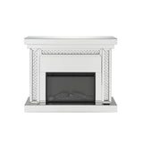 Nysa - 42" Fireplace - Mirrored & Faux Crystals
