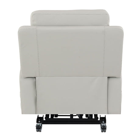 Marsha - Power Recliner With Lift & Massage - Light Gray Leather