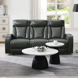 Taddeo - Power Motion Sofa With Power Headrest, USB, Wireless Charger, LED & Reading Light - Dark Gray