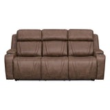 Carrow - Sofa With Power Headrest & Footrest, Stereo, Massage - Brown