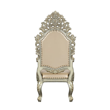 Sorina - Arm Chair (Set of 2) - Synthetic Leather & Antique Gold