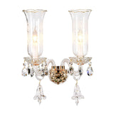 Michael Amini Lighting - Winter Palace 2-Light Traditional Crystal Wall Sconce - Gold / White