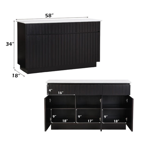 Jaramillo - Server - Engineering Marble Top & Black