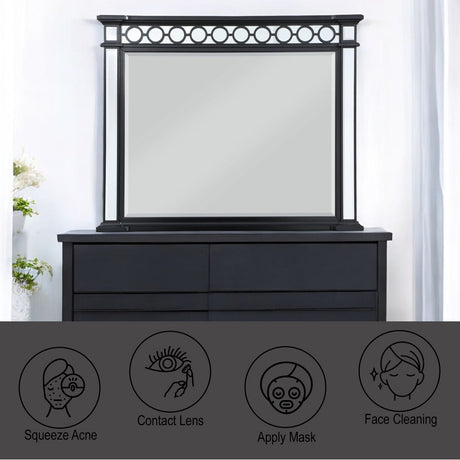 Varian II - Mirror - Mirrored, Black & Sliver