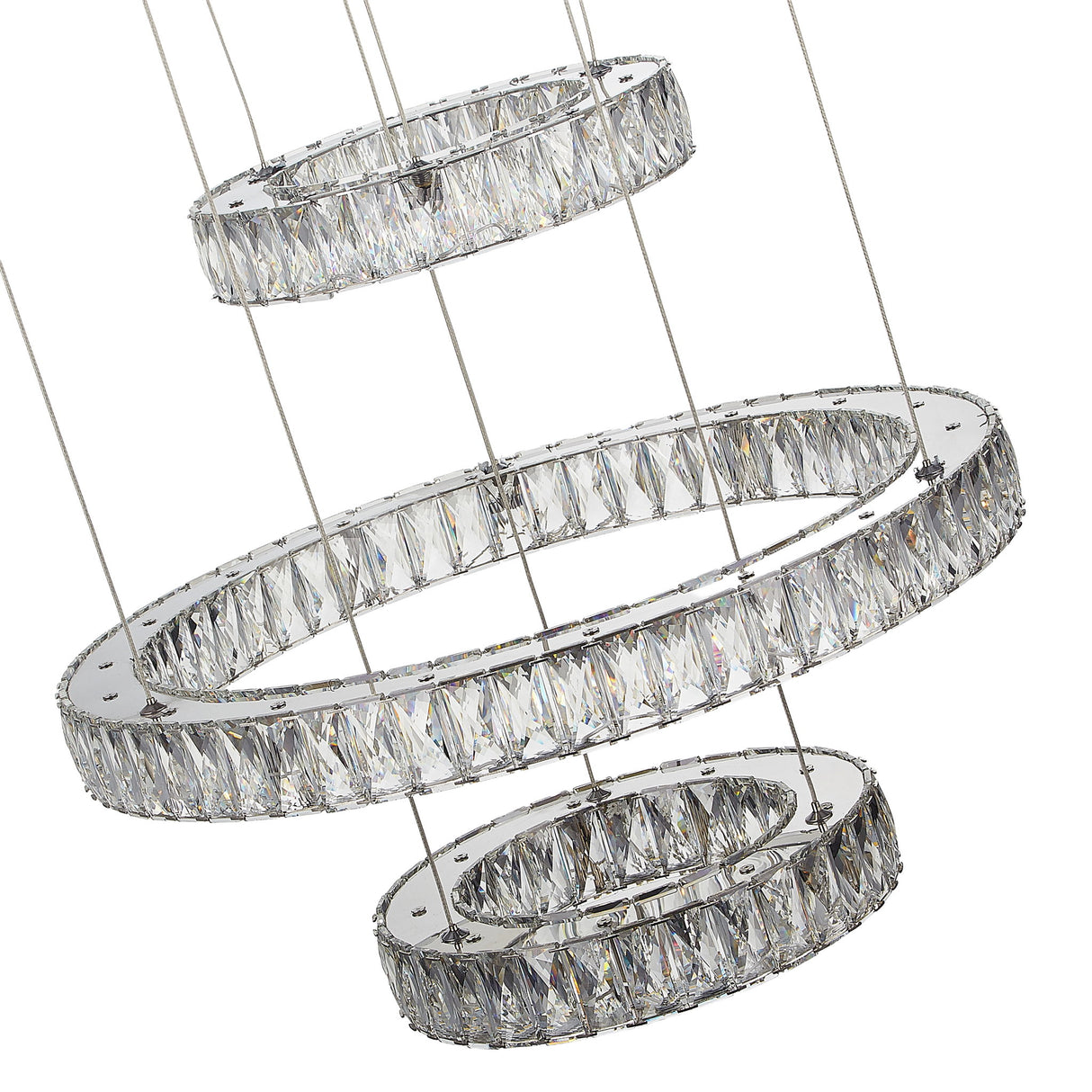 Michael Amini Lighting - Galaxy Modern 49" Crystal Chandelier - Chrome