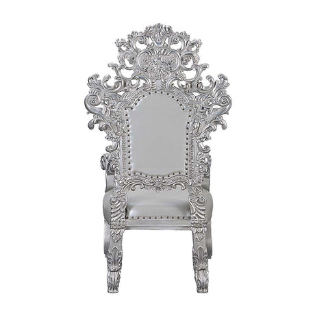 Valkyrie - Arm Chair (Set of 2) - Synthetic Leather & Antique Platinum