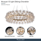Michael Amini Lighting - Bouquet Round 32" Crystal Chandelier - Gold