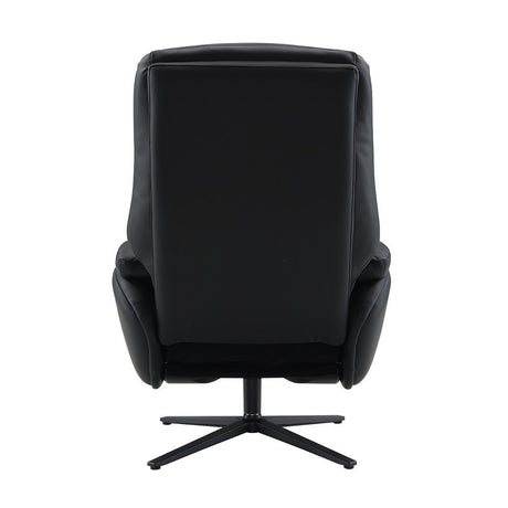 Labonita - Motion Accent Chair With Swivel & Ottoman - Black Top Grain Leather & Black