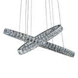 Michael Amini Lighting - Crossover Modern Crystal LED Chandelier - Chrome