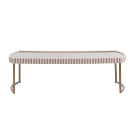 Lisbon - Cocktail Table - Silken Cream / Bronze