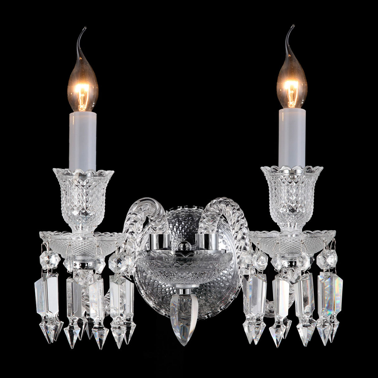 Michael Amini Lighting - Treviso 2-Light Traditional Crystal Wall Sconce - Clear