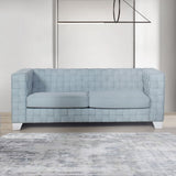 Saree - Sofa - Light Teal Chenille & White