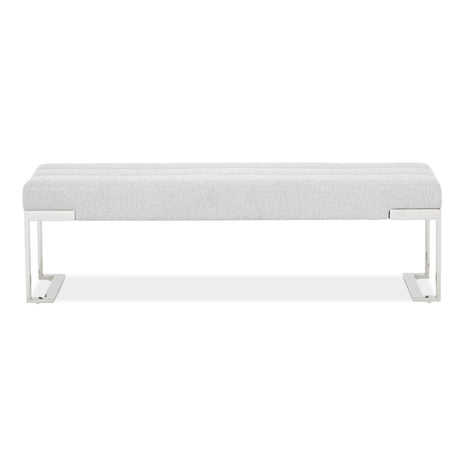 Signature Beds & Benches - Tulip Accent Bench - Gray / Chrome