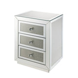 Noralie - 18" X 14" Accent Table - Mirrored & Faux Diamonds