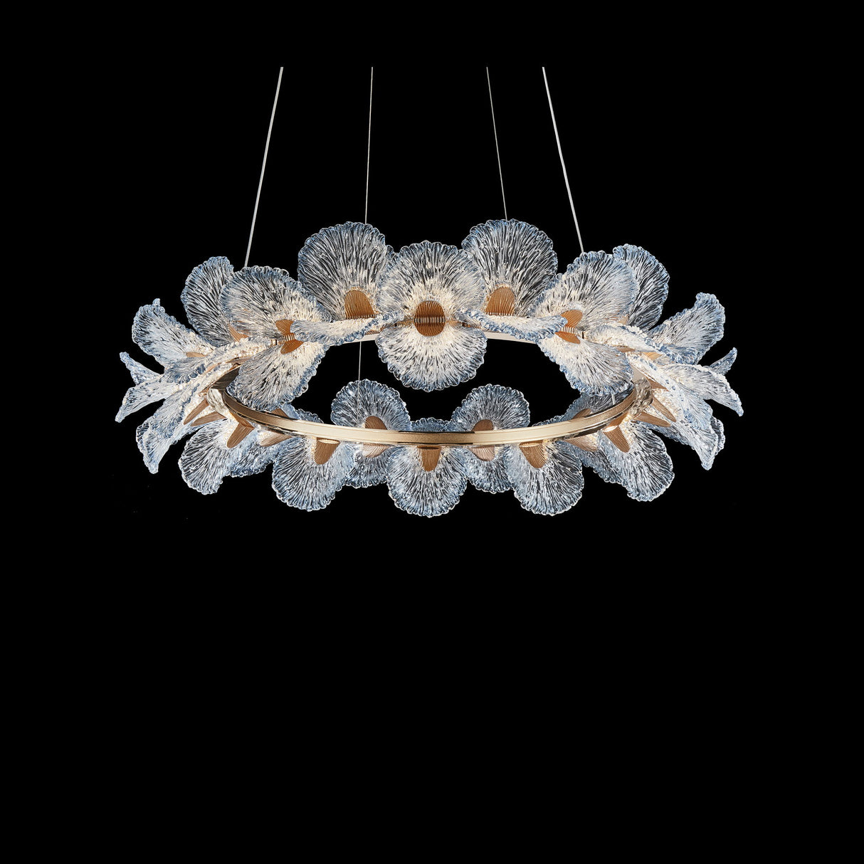 Michael Amini Lighting - Brisa 39" Round LED Chandelier - Ocean Blue / Bronze