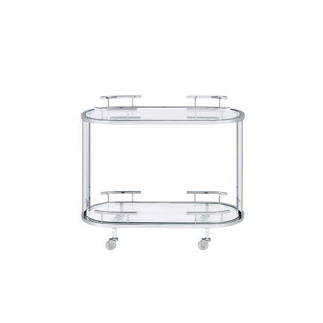 Piffo - Serving Cart Set - Clear Glass & Chrome