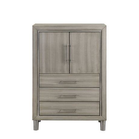 Lennox - Door Chest With Shoe Storage & LED Light - Gray