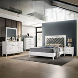 Chelsie - Queen Bed - Gray Fabric & White