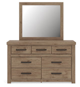 Oliandon - 3 Pc. - Queen Panel Bed, Dresser And Mirror - Light Brown