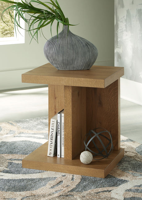 Brinstead - Chair Side End Table - Light Brown