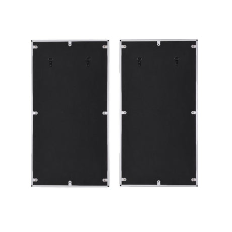 Chafik - Accent Mirror (Set of 2) - Mirrored, Natural Oak & Chrome