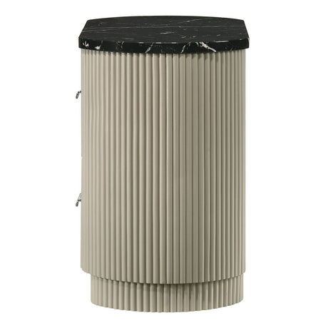 Travonte - Nightstand - Gray / Beige