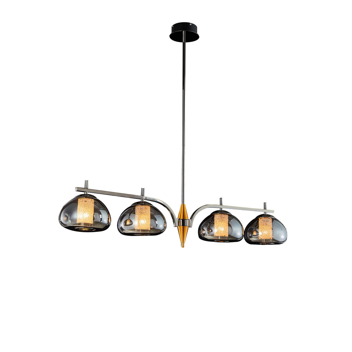 Michael Amini Lighting - Ember 4-Light LED Chandelier - Smoke / Black Pearl