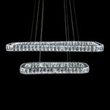 Michael Amini Lighting - Enterprise Modern Rectangular Crystal Chandelier - Chrome