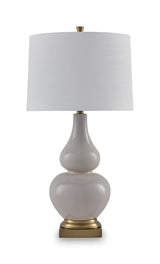 Weswick - Ceramic Table Lamp - Cream / Gold Finish