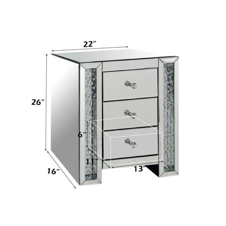 Nysa - Accent Table - Mirrored & Faux Crystals