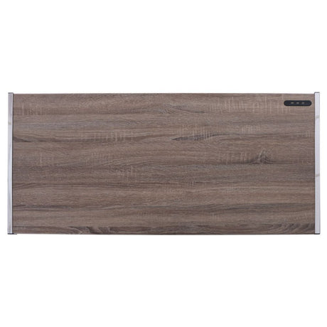 Finis - Writing Desk With USB - Weathered Oak & Chrome